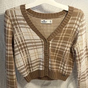HOLLISTER PLAID CARDIGAN KNIT